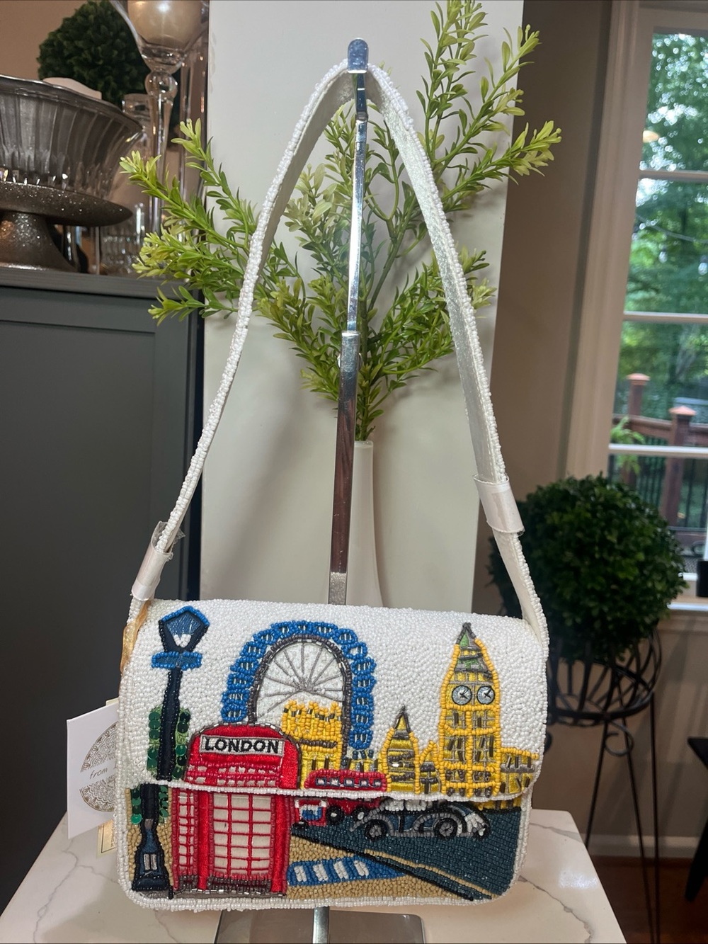London Big Ben Beaded Bag Handcrafted in India Viral TikTok NWT